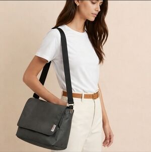 Esprit Gray Crossbody Messenger Bag with Black Strap
